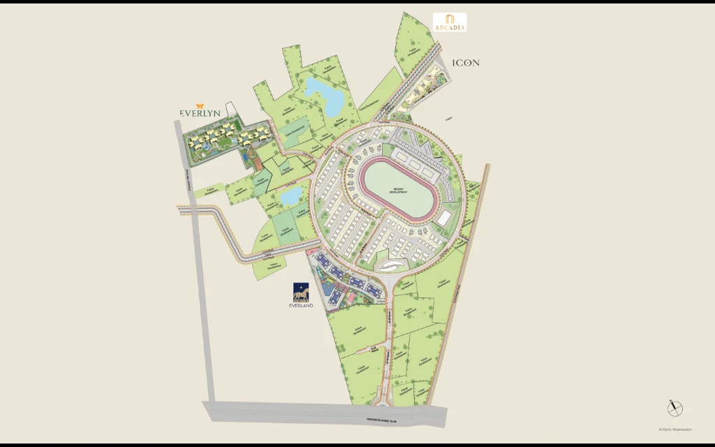 Official 2D Master Layout Plan Krisala Hiranandani Township Hinjewadi Sectors Arcadia Icon Everlyn Everland